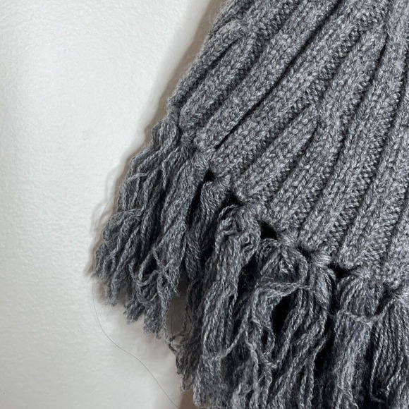 Intermix Fringe Cowl Neck Wool Cashmere Sweater Gray Women’s Size S - Picture 3 of 9